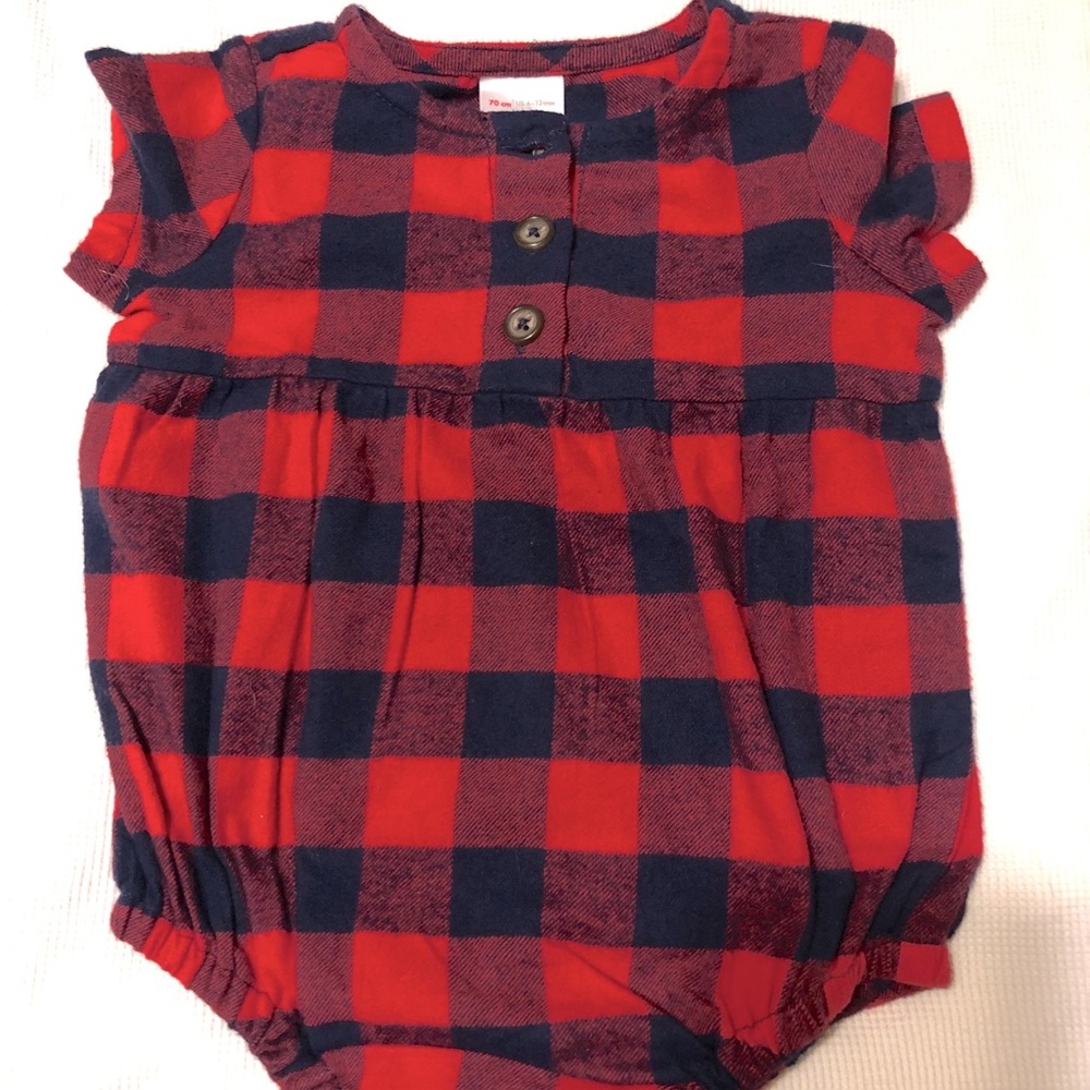 Hanna Andersson Buffalo Plaid Flannel Romper